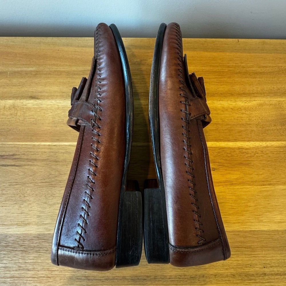 Stacy Adams Men 10 M Brown Leather Kiltie Tassel Loafer 25985 Comfort Plus - Picture 5 of 16